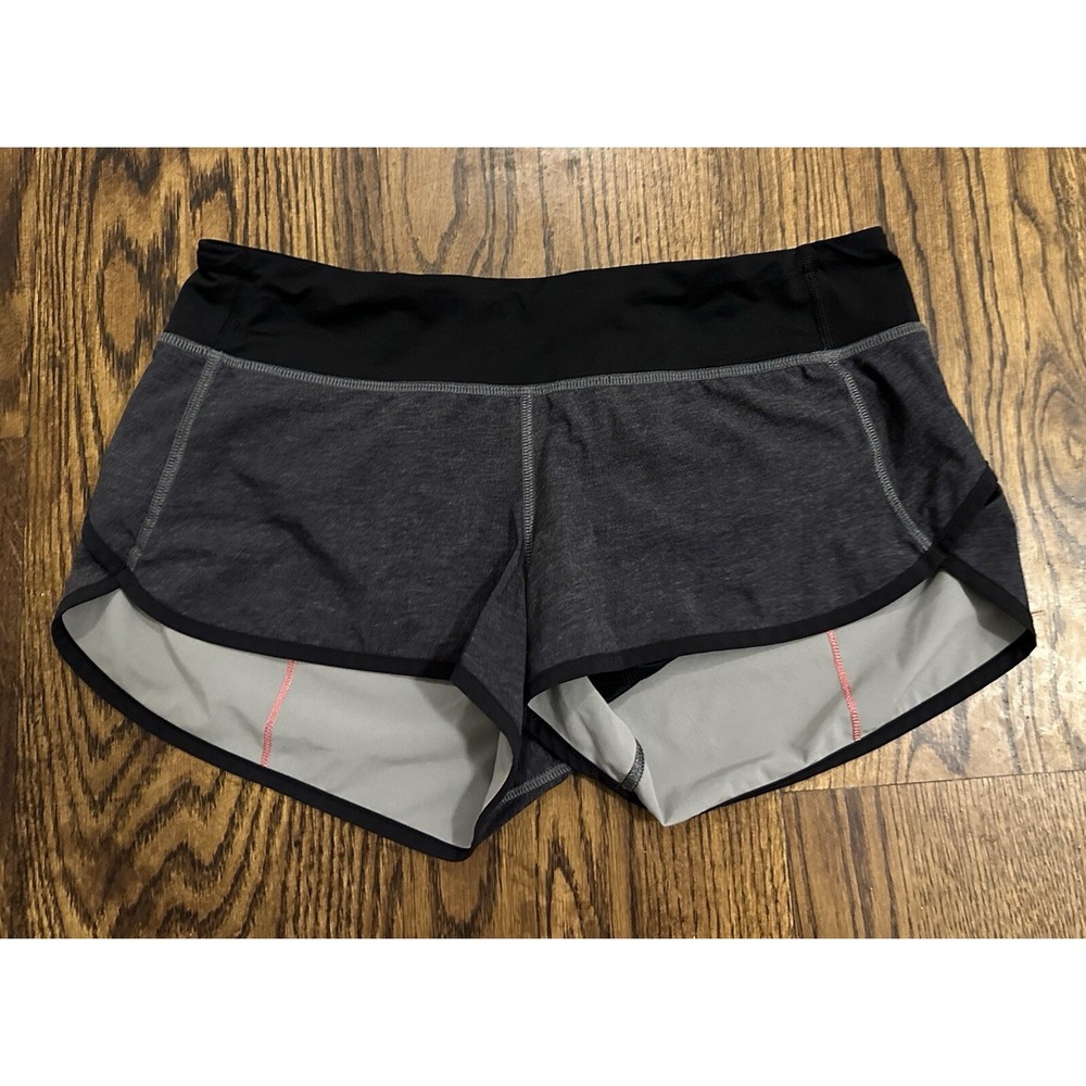 Lululemon Speed Short Size 8 Heathered Black Book Juice 2.5" Inseam